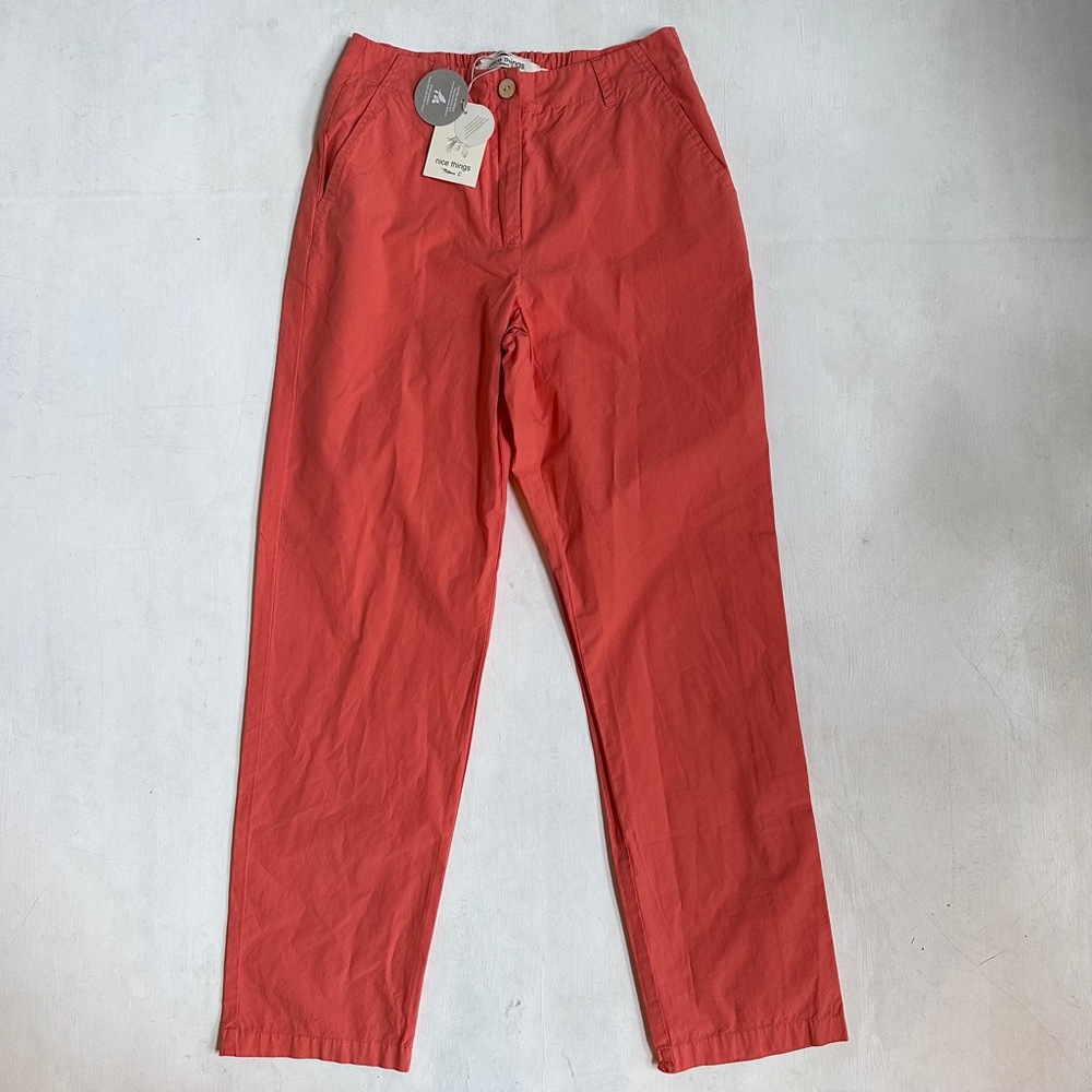 NWT Nice Things Paloma S Orange Poplin Pants